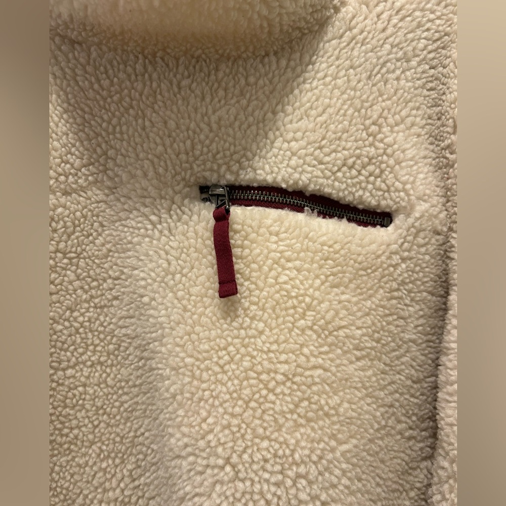 LL Bean Signature Sherpa Pullover Fleece Cream Cozy Mock Neck Outdoor Sweater - Picture 2 of 6
